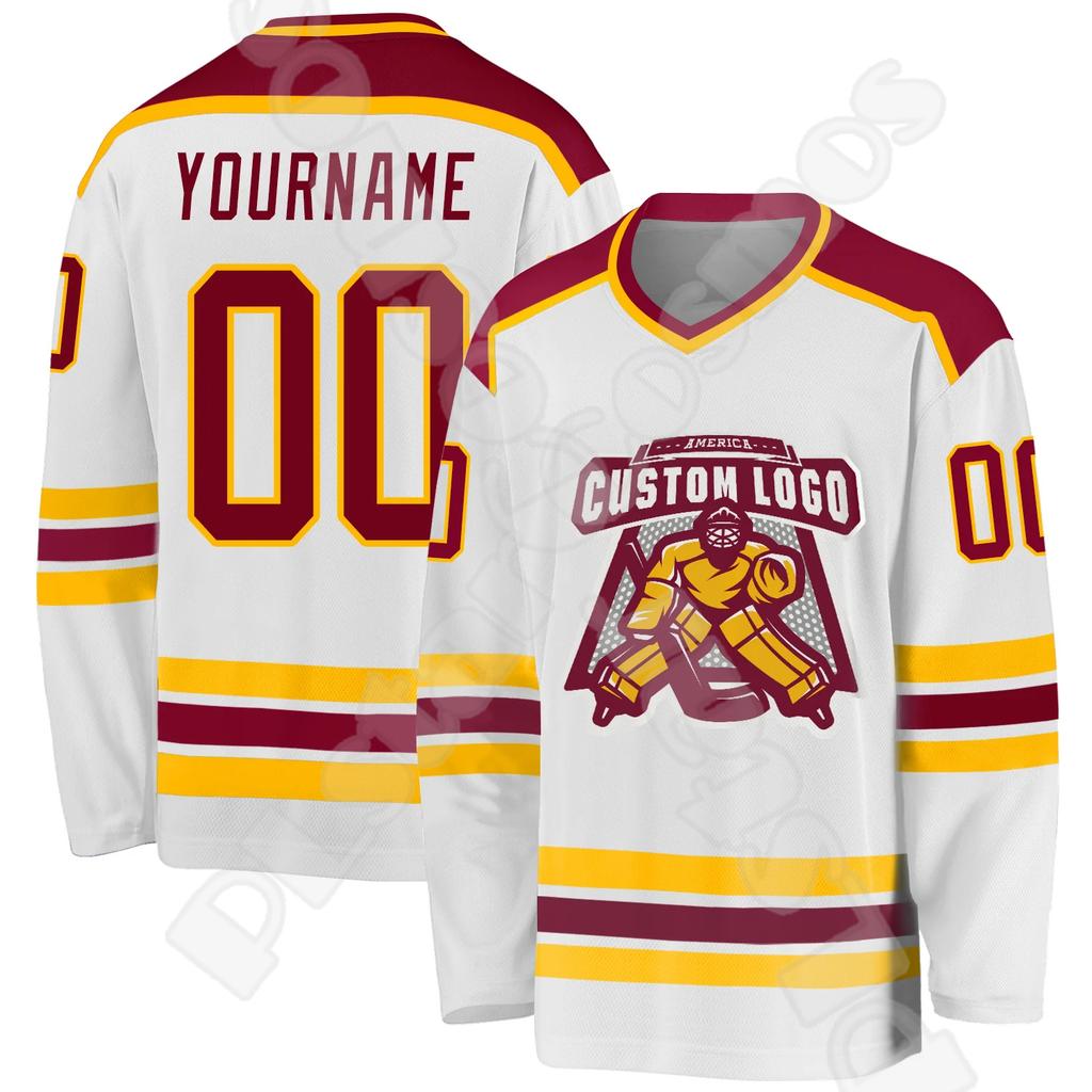 NewFashion Custom Name Logo Team Suits Retro Vintage Pullover 3DPrint Harajuku Casual Funny Long Sleeves Hockey Jersey Shirts