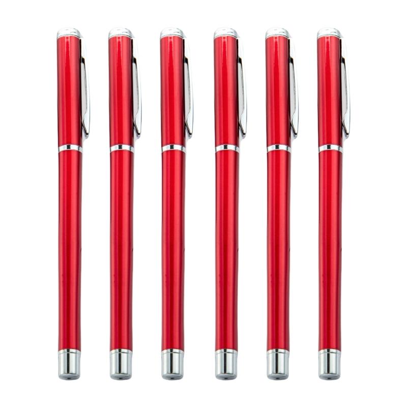 6Pcs Metal Ballpoint Pen with Pen Clip Office Writing Pen Smooth to Write Quick Drying Guest Sign In Pen for Office
