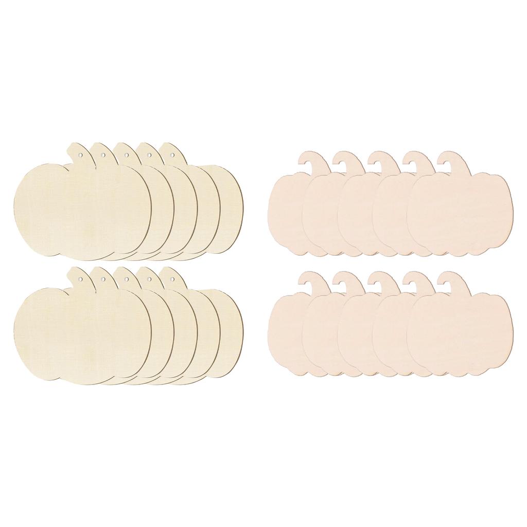 Set of 10 Paintable Wood Pumpkin Shape Pendant Hanging Plaque for Harvest Season Celebration Thanksgiving Accessories