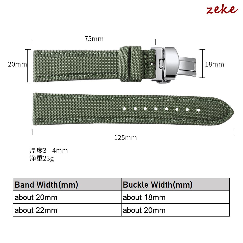 Quick Release Nylon Sailcloth Watch Strap 20mm 22mm Butterfly Buckle Band for Omega for Seiko Watchband Men's and Women's Belt