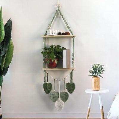Macrame Wall Hanging Shelf Decoration Woven Tapestry Gift Decorative Bohemian for Plant Pot Indoor