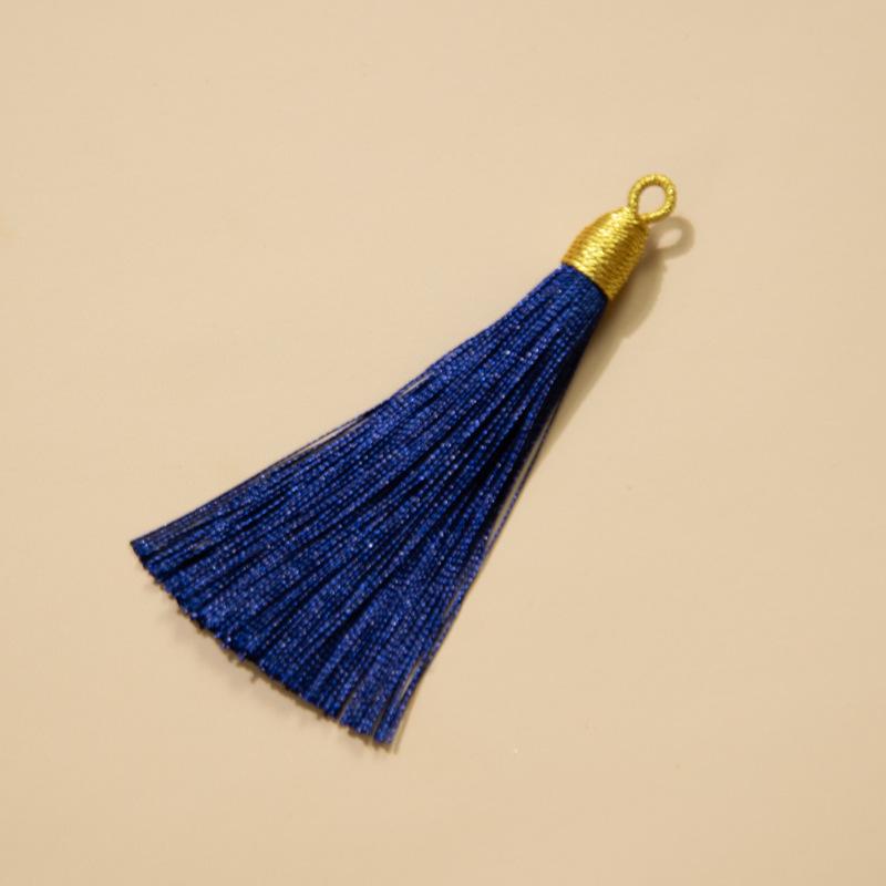 8Cm Pull Ring Gold Silk Threaded Cap Fringed Spike Polyester Fringed Antique Hanging Spike Bookmark Sachet Jewelry Accessories