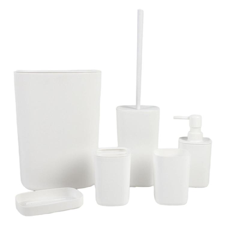 Permanent Plastic Bathroom Planner 6 Part Set Hygienic Toothbrush Owner Trash Container For Home Bathroom Deck