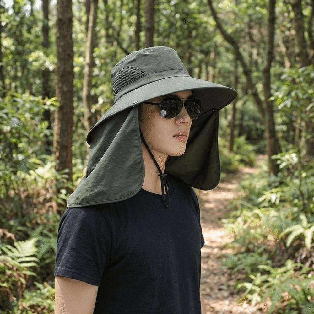 Neck Protection Men Sun Hat Big Brim Fisherman Hat Casual Women Visor Cap Hiking