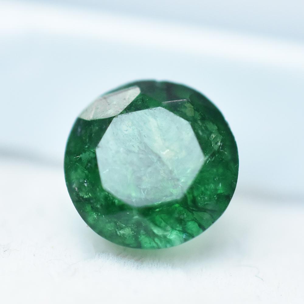 Natural Green Emerald Loose Gemstone Colombian 3 Ct Round Cut for Jewelry Making and Gem Collections