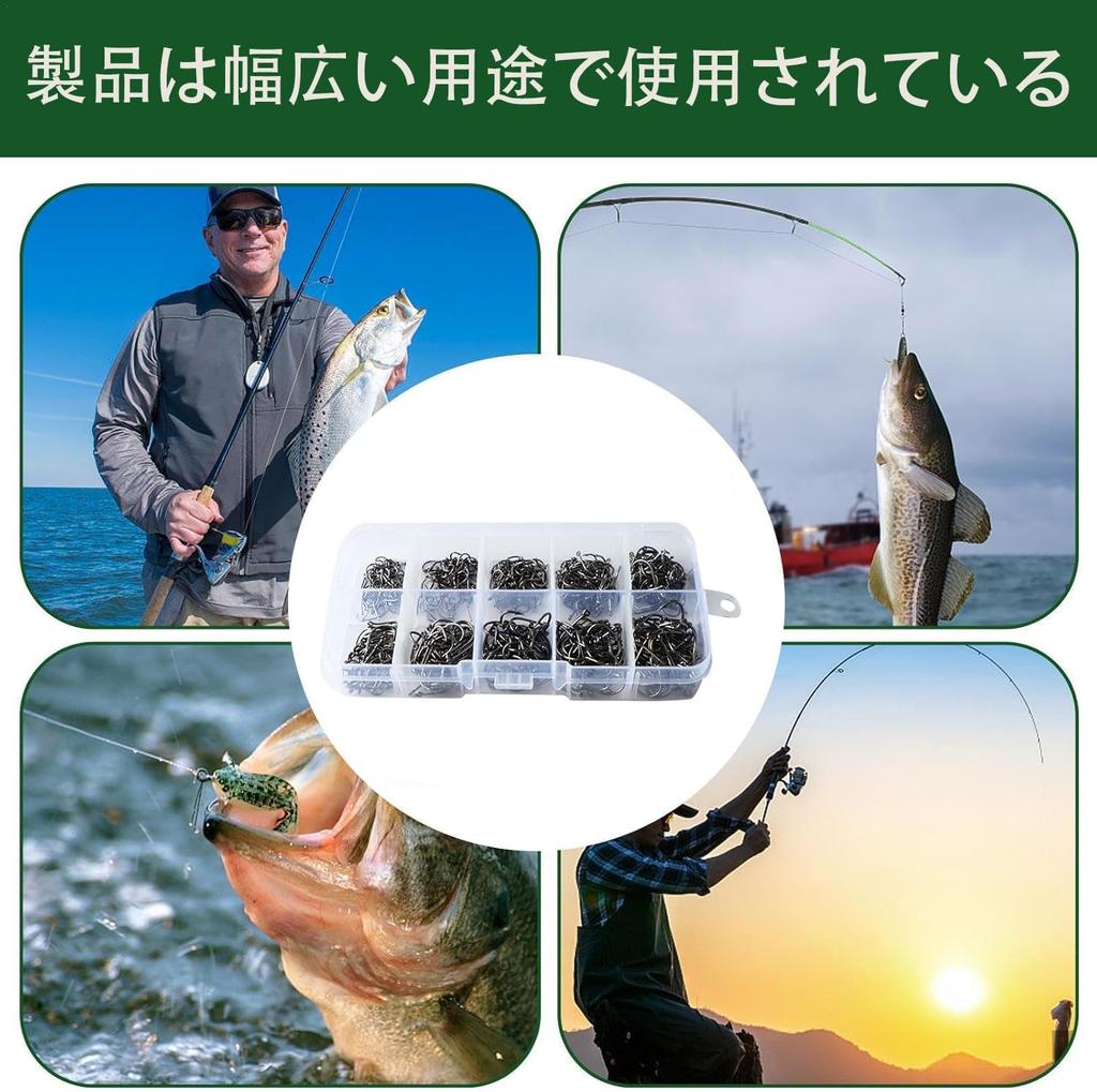 500-Piece Lure Hook Set, Convenient Fishing Tackle, Freshwater and Saltwater Use, High-Carbon Steel, Corrosion-Resistant, Offset Point Design,