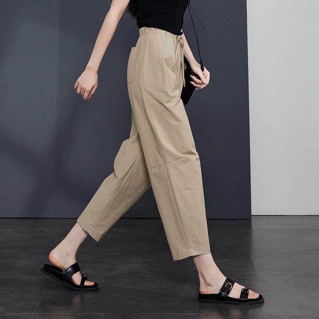 Wrinkle Elastic Waistband Thin Casual Pants for Women In Summer 2026, Fashionable, Loose and Versatile, Slimming Harun Pants