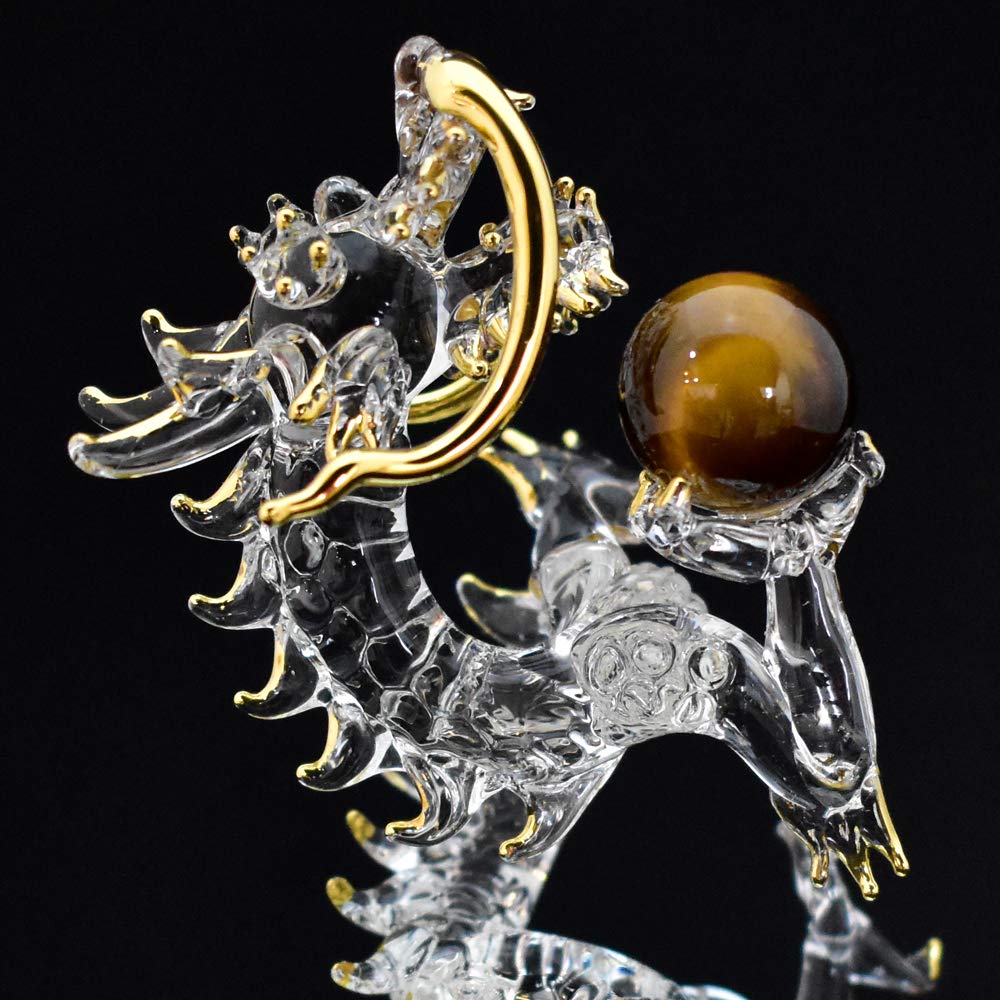 Handmade Glass Crafts, Feng Shui, Good Luck, Fortune, Rising Dragon