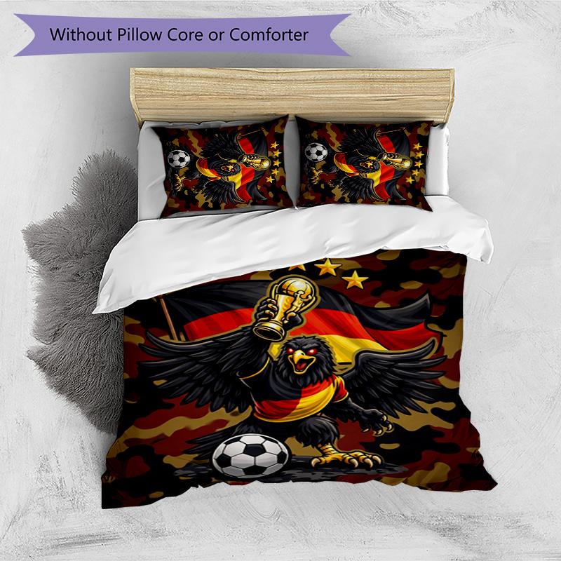 Germany Football Printed Bedding 3 Piece Set Cozy Breathable Bed Cover Set As Housewarming Holiday Gift