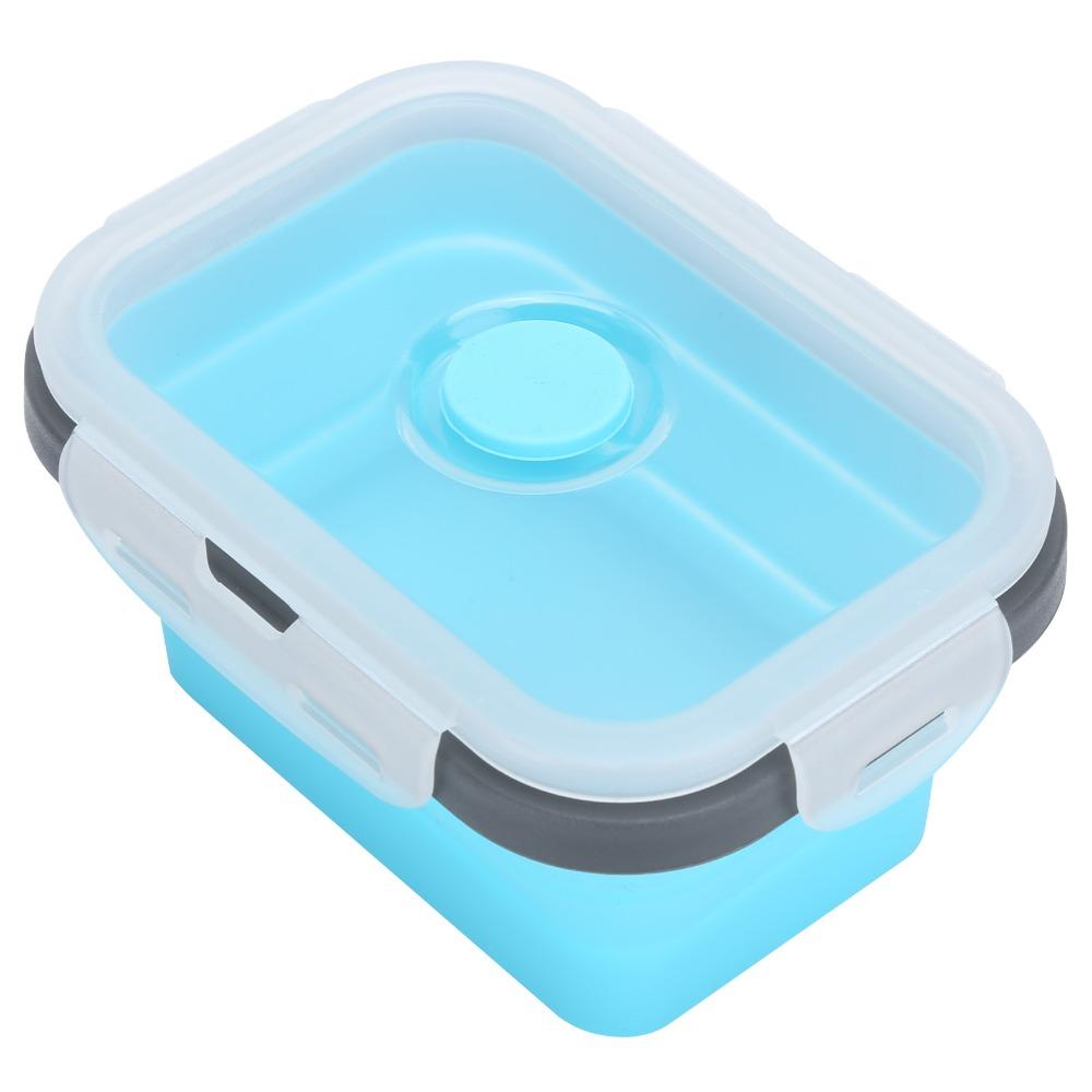 4PCS Stackable Design Collapsible Food Storage Container Silicone Bento Box Container  For Camping