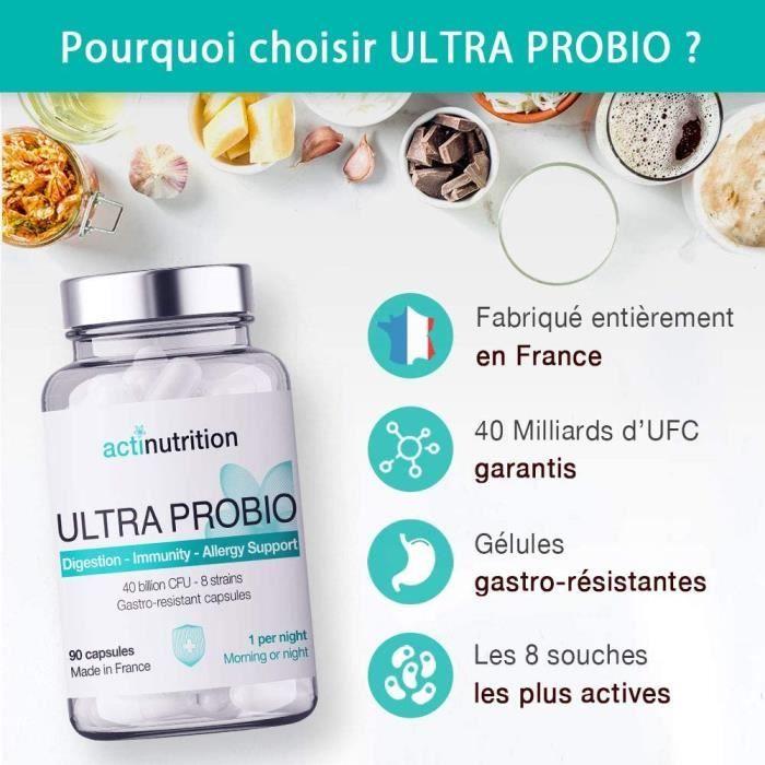 Ultra probio flore intestinale actinutrition | 90 gélules végétales gastro-résistantes