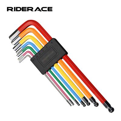 7-delige Kleurrijke Fiets Inbussleutelset Zeskant Sleutel Platte Bal Openingssleutel MTB Racefiets Reparatie Gereedschapskit 1.5/2/2.5/3/4/5/6mm