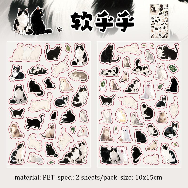 2 Sheetspack Snoring Cat Delicious Foods Sushi Bread Stickers Cute Scrapbooking Journaling Decoration Diy Collages