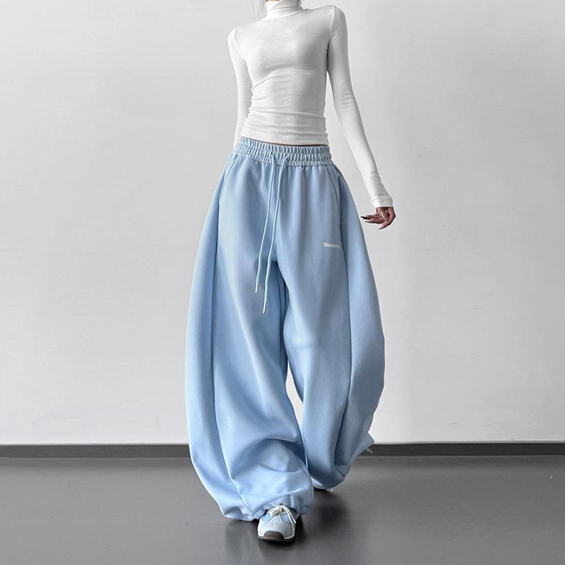 2025 Fall/Winter Women s Street Dance Wide-Leg Cuffed Sweatpants