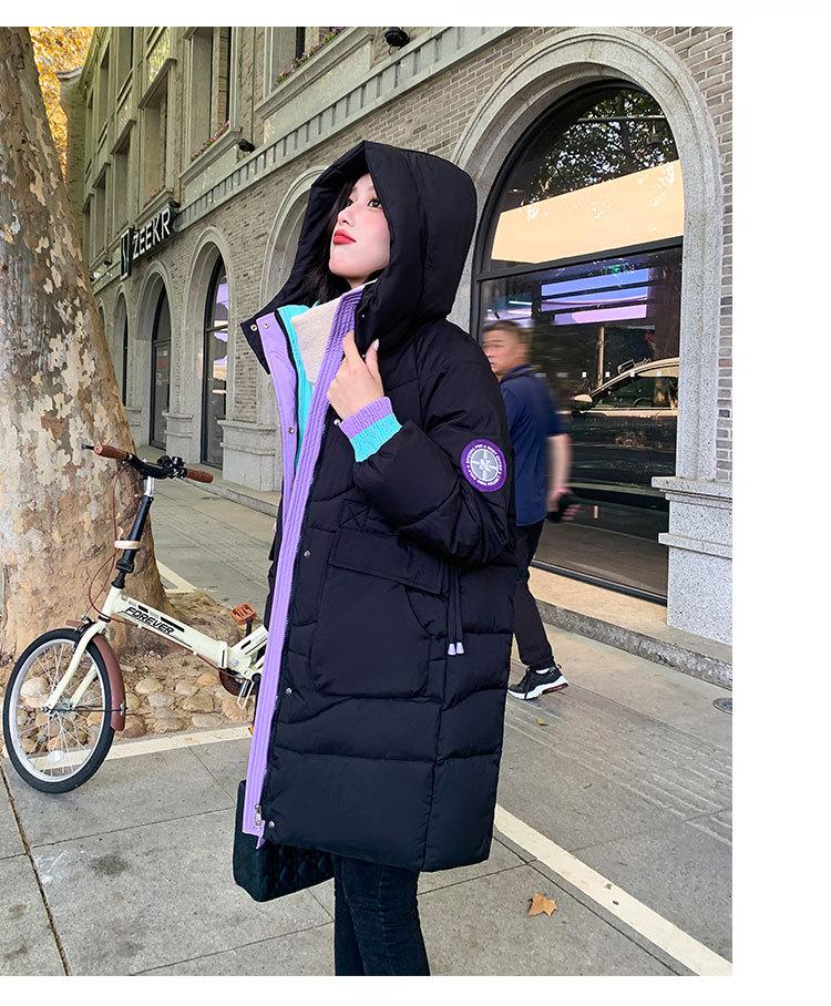 Autumn And Winter Womens Jacket Midlength Hooded Jacket Loose Casual Student Thickened Windproof Warm Jacket