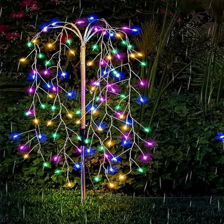 Outdoor Solar Garden Firework Lights LED Copper Wire Light Stake for Christmas Lawn Pathway Holiday Atmosphere Decoration