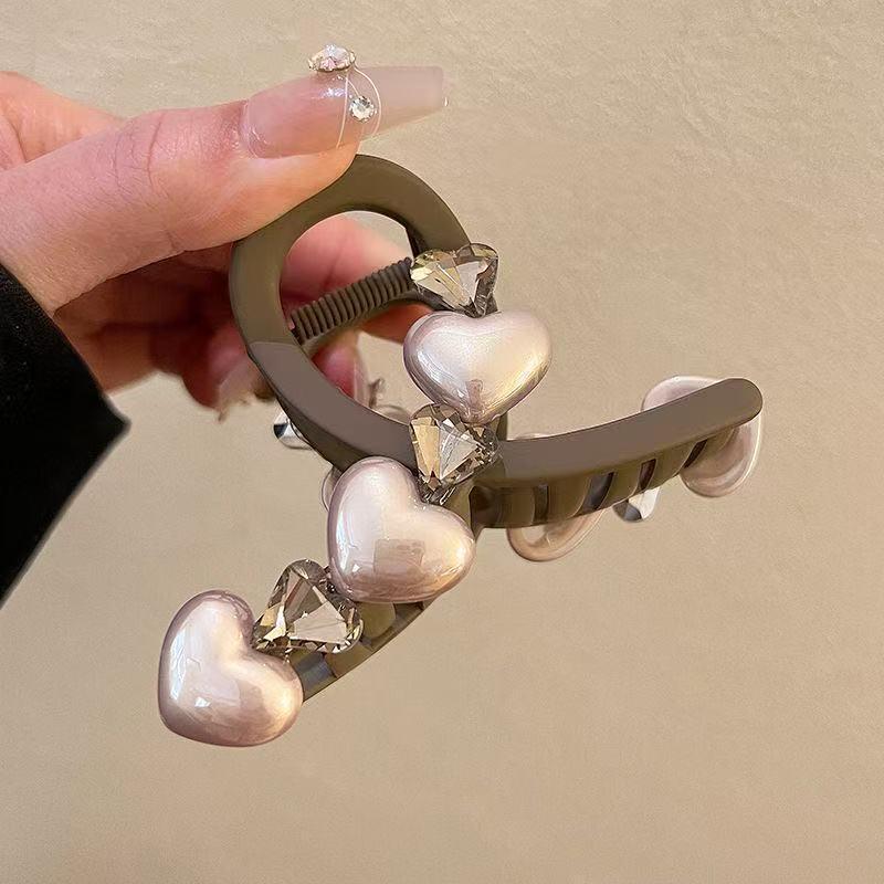 Elegant Pearl Rhinestone Claw Clip: High-End Hair Accessory for Updo