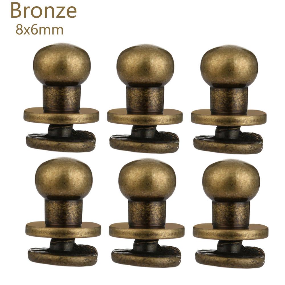 10pcs Round Cloth Button Brass Nail Leather Craft Clothes/Bag/Shoes Garment Rivets Monk Head Screws