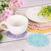 Uxcell Crochet Doilies, Cotton Woven Coasters, Lace Round Handmade Coasters with Floral Patterns for Wedding Party Decorations, Gray, 100mm, 4 Pieces