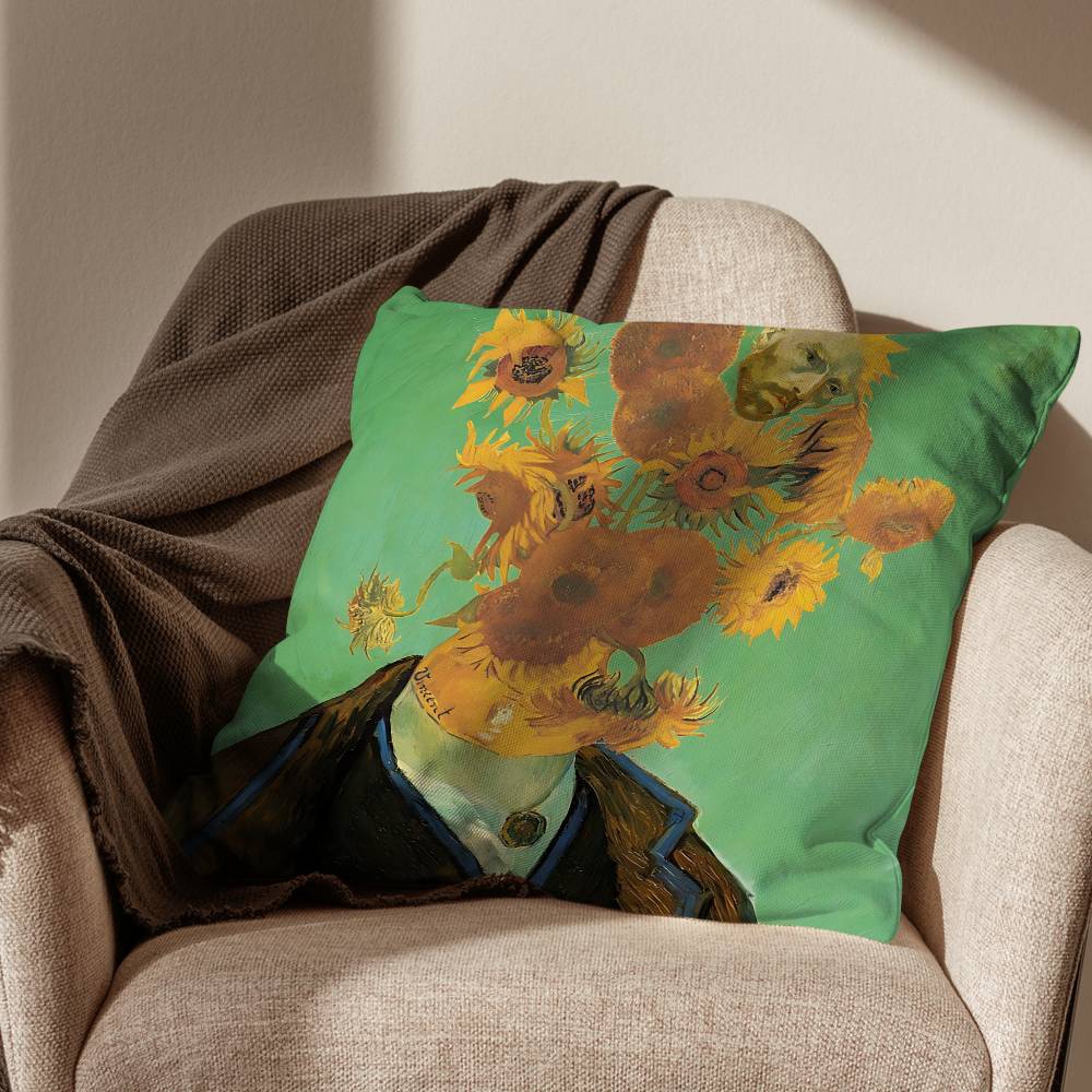 Vincent Sunflowers Van Gogh Pillow Case Office Cushions Suitable For Sofa Car Bedroom Decorative Cushion Cover