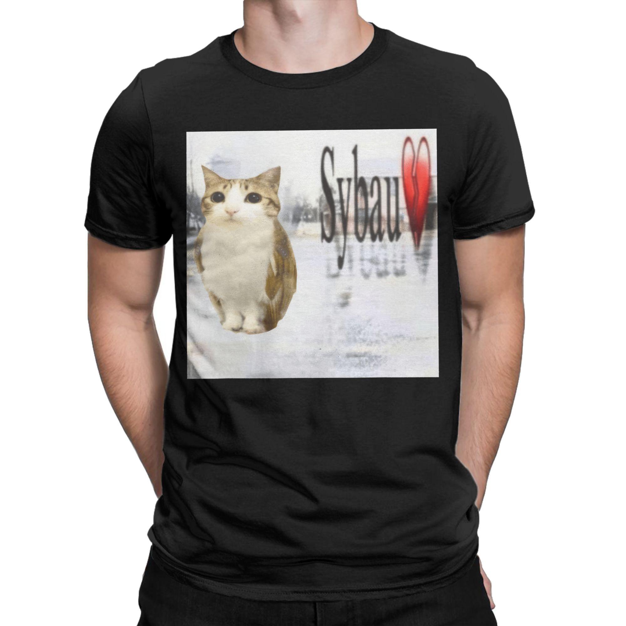

Meowl SYBAU Meme Funny Cat-Owl Brainrot Silly Cursed Cat T-Shirt Summer Cotton T Shirts For Men Tee Shirt Short Sleeve Y2K Tops S разноцветный