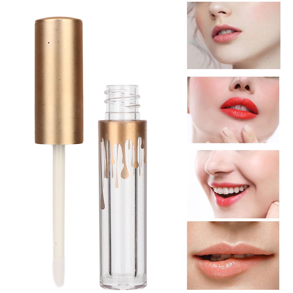 10pcs Empty Lip Gloss Tube DIY Lipstick Bottle Container Makeup Tool (2.5ml Pc Matte Gold Cap)