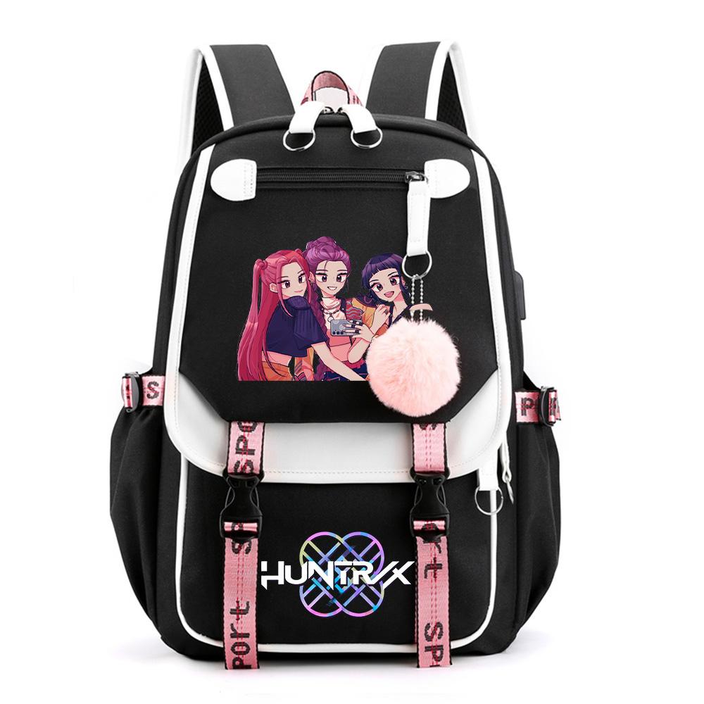 Anime Tecknad K-Pop Tryckt Ryggsäck Skolväska för Tonåring Student Flicka Pojke Bokväska Stor Kapacitet Vattentät Resväska Barn Gåva Rucksak