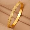 Titanium steel non-fading  European and American high-end open  women's oil-pressed olive leaf stainless steel 