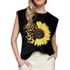 Women's Cap Sleeve Top Summer Printed Tank Top Basic T-Shirt Casual Loose
