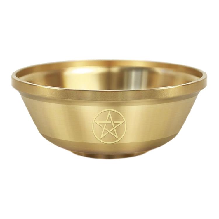 Mystical Pentagrams Pattern Brasses Bowl Rustproof Portables Container Compacts Game Accessory