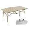 Foldable Table with Adjustable Legs Stable Furniture Telescoping for Campers