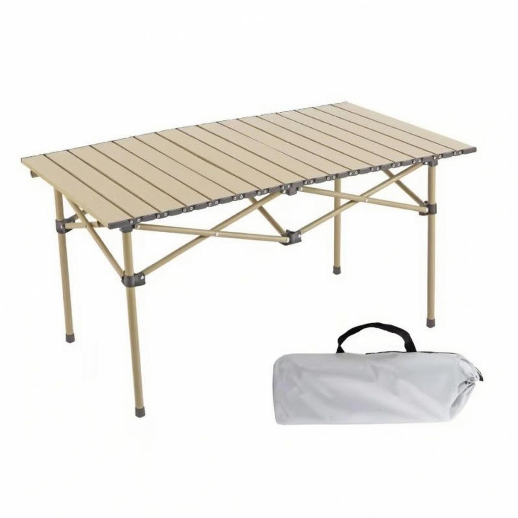 Foldable Table with Adjustable Legs Stable Furniture Telescoping for Campers