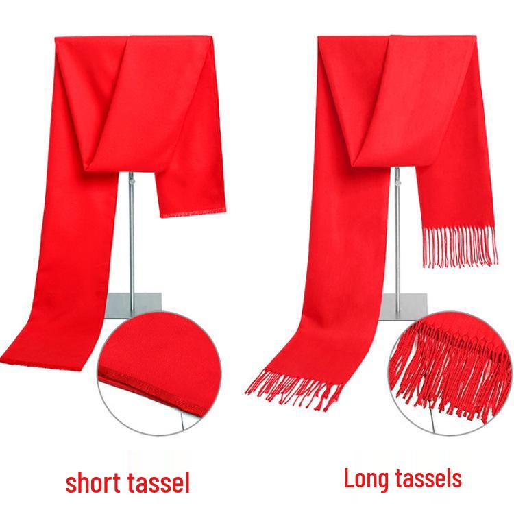 China Red Scarf Wool Embroidery Launch & Annual Meeting Party Scarves