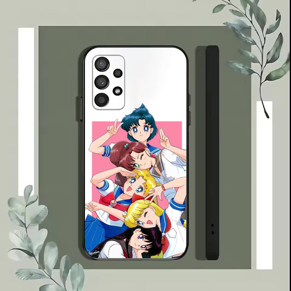 Cartoon S-Sailor M-Moons Phone Case For Samsung S25,S24,S21,S22,S23,S30,Ultra,S20,Plus,Fe,Lite,5G Black Cover