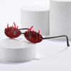 Hip Hop Flame Sunglasses Isn'T Double Lens Glasses, Funny Contrasting Sunglasses Women