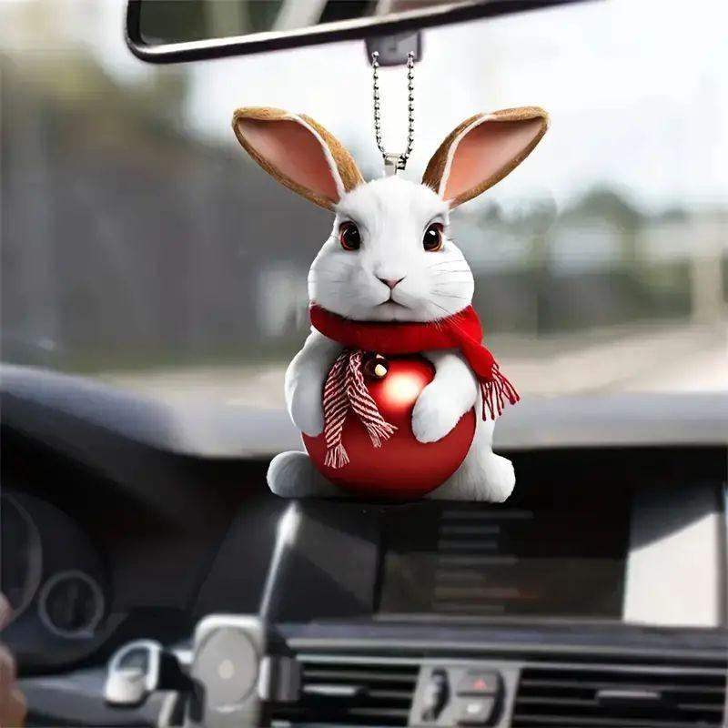 Rabbit Acrylic Stylish Pendant Charming Cartoon Car Decor For Your Vehicle Interior