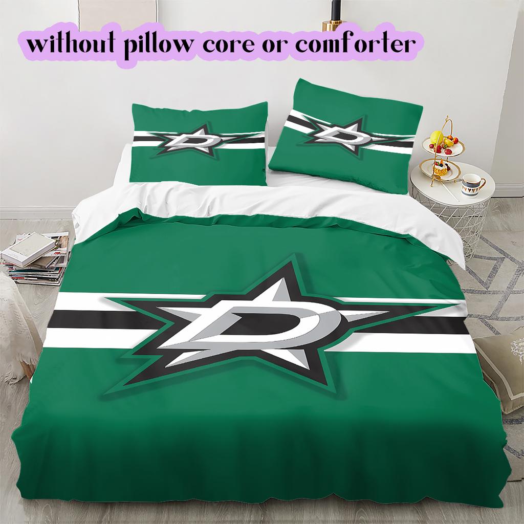 Ice Hockey Logo Pattern Bedding Quilt Set Quilt Cover Pillowcase Home Decoration Birthday Gift (1*duvet Cover+ 2*pillowcase, Without Core)