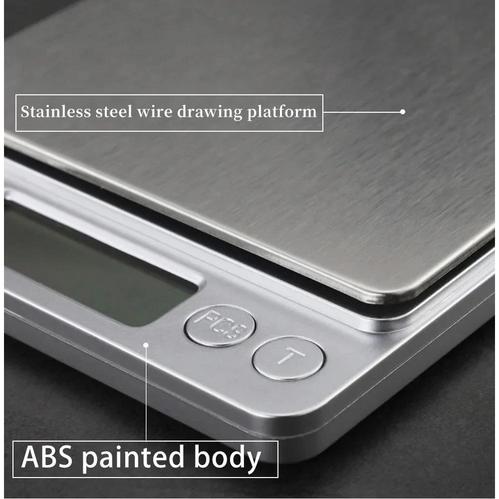 Stainless Steel Kitchen Jewelry Gold Electronics Kitchen Measuring Scales Precision Mini Pocket Digital Scale 3000g Tools Dining