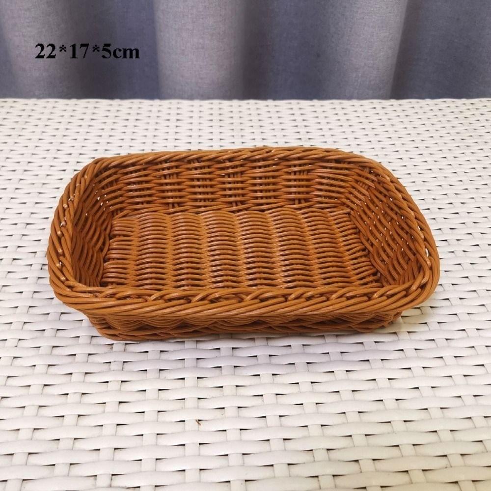Hardness Rattan Wicker Woven Serving Baskets Handwoven 8 Styles Bread Fruit Vegetables Basket Household