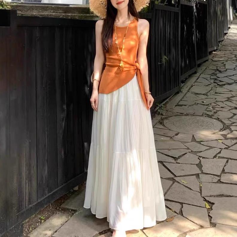 Elegant One-Shoulder Top & A-Line Skirt Summer Outfit for Women - 2026 New Style