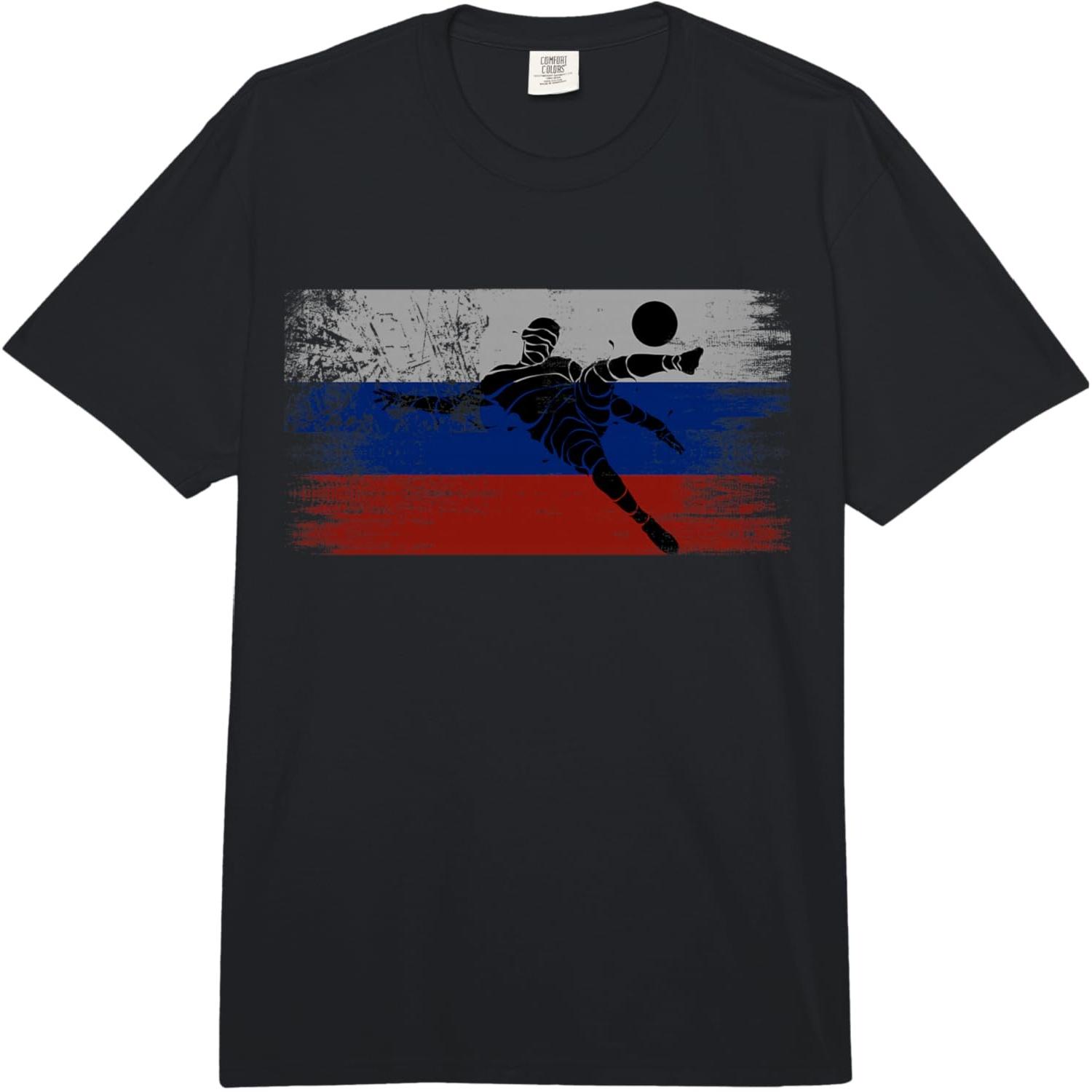 Russia Soccer Russian Football Russia Futbol Team Comfort Colors Adult Heavyweight T-Shirt S разноцветный