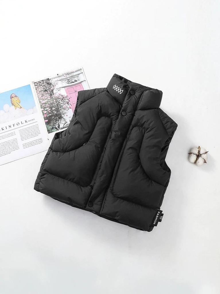 Kinder Winter Baumwollweste, Unisex, Stehkragen, Verdickt Warm Daune für Ältere Kinder