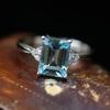 Cross mirror hot-selling couple ring European and American style ocean blue square engagement diamond ring jewelry