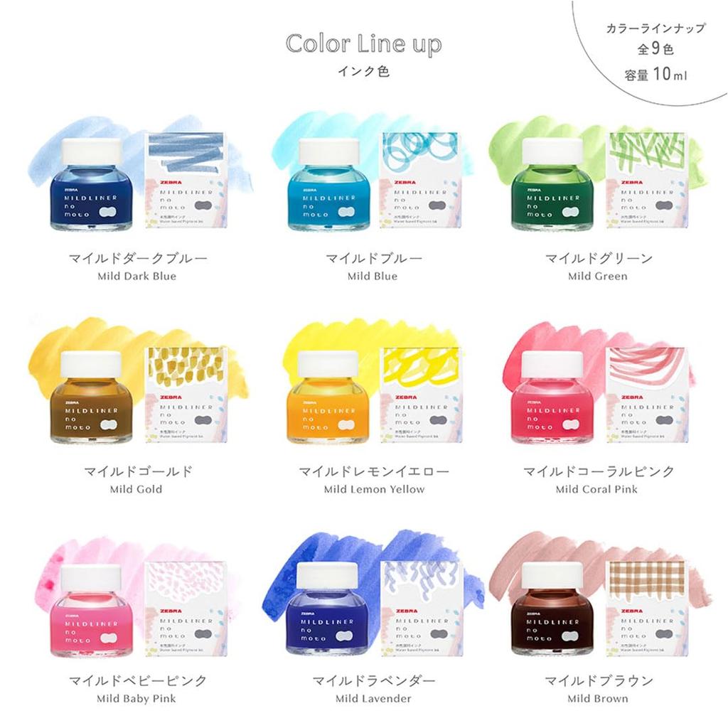 Mildliner todas as 25 cores Mildliner todos os 9 conjuntos com papel de teste Pincel, + Base, cores,