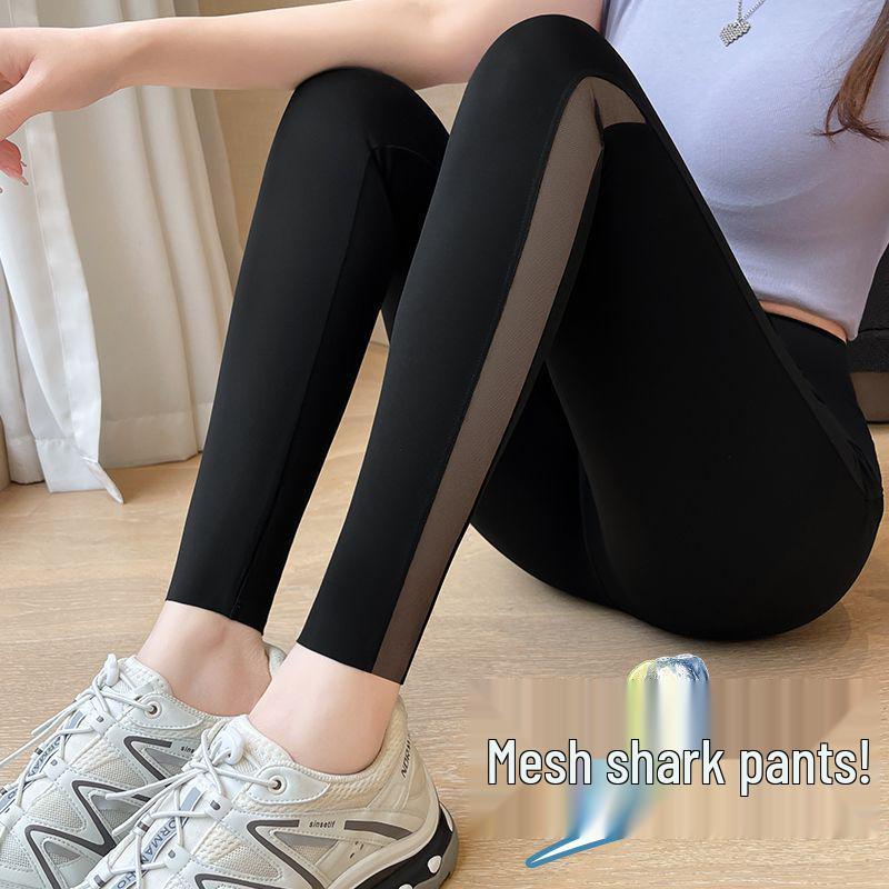

Shark Women s Summer 2026 Ice Silk Mesh Yoga Pants - Abdomen Control & Hip Lift M (80-105 lbs)