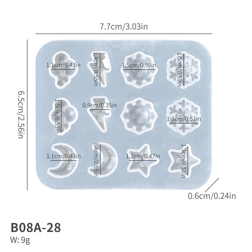 Heart and Round Gem Earring Dangle Silicone Mold Set for DIY Resin Crafting