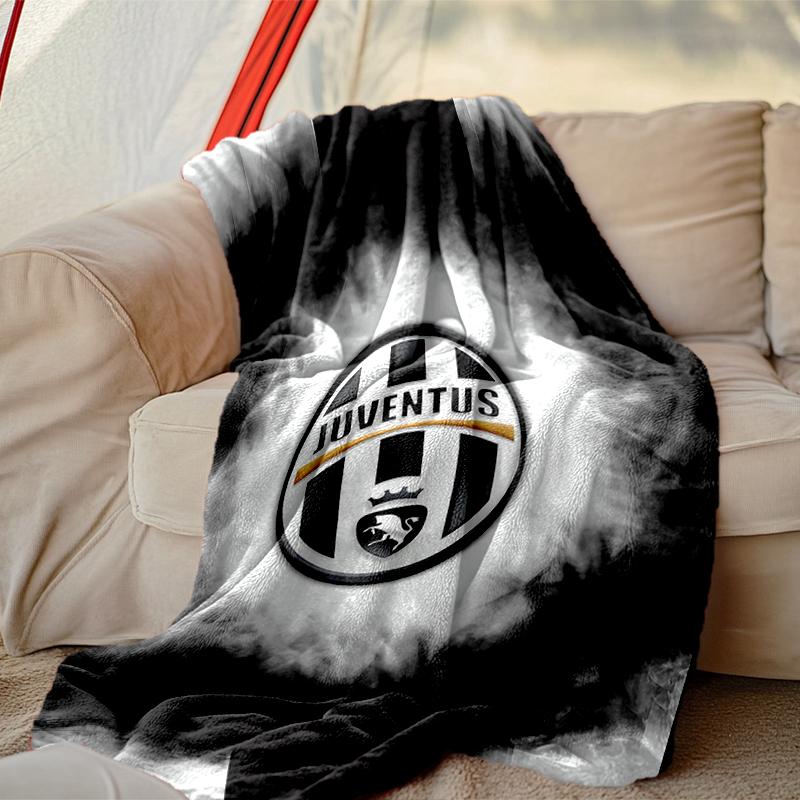 1 Stück pflegeleichte Juventus Fußballclub Decke, perfekt für Sofa, Bett, Zuhause, Reisen & mehr, warme & strapazierfähige bedruckte Decke