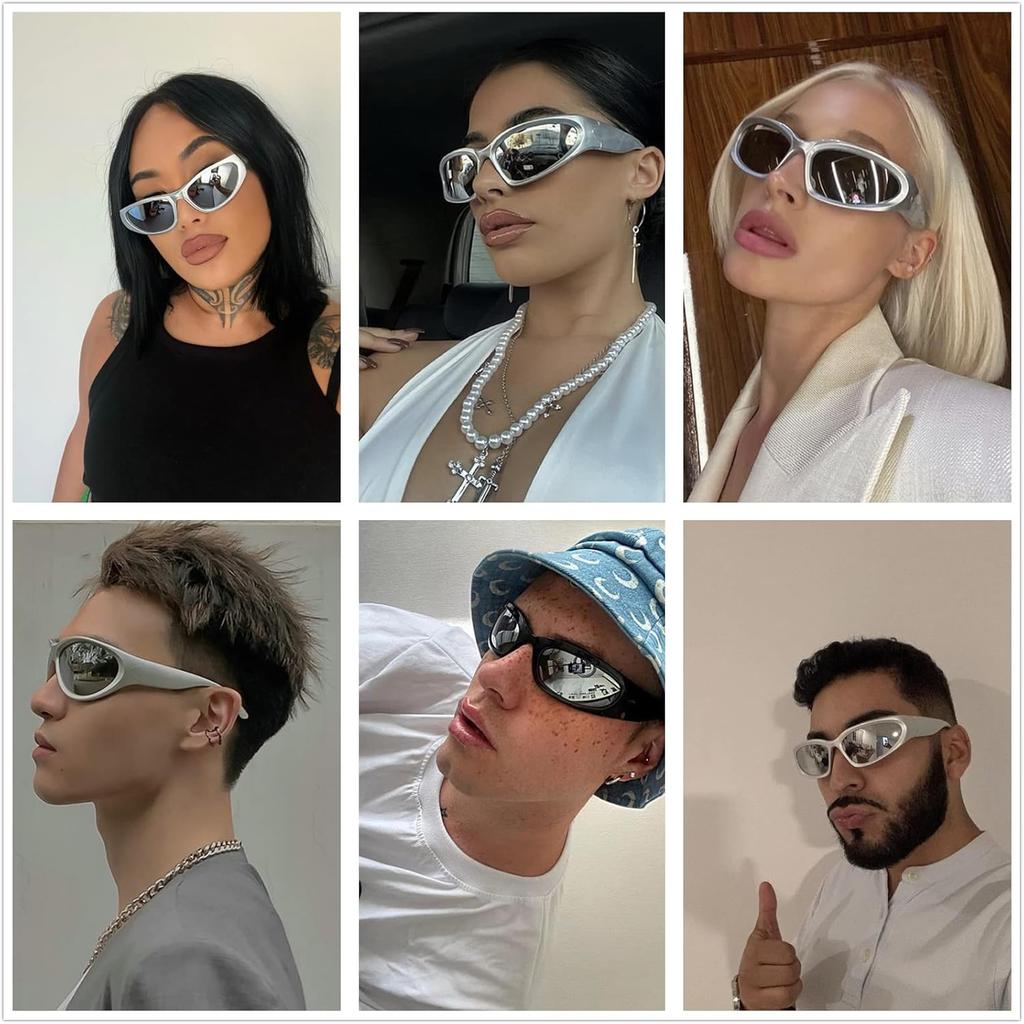 LASPOR Wrap Around Sport Sunglasses for Women Men Sport Shades Glasses Y2K Sunglasses