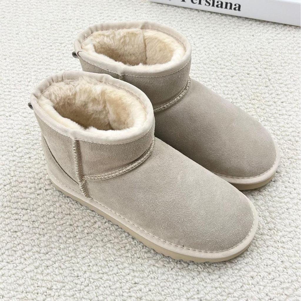 Damskie buty śniegowe wsuwane z prawdziwej skóry - Zimowa moda, Ciepłe i wszechstronne