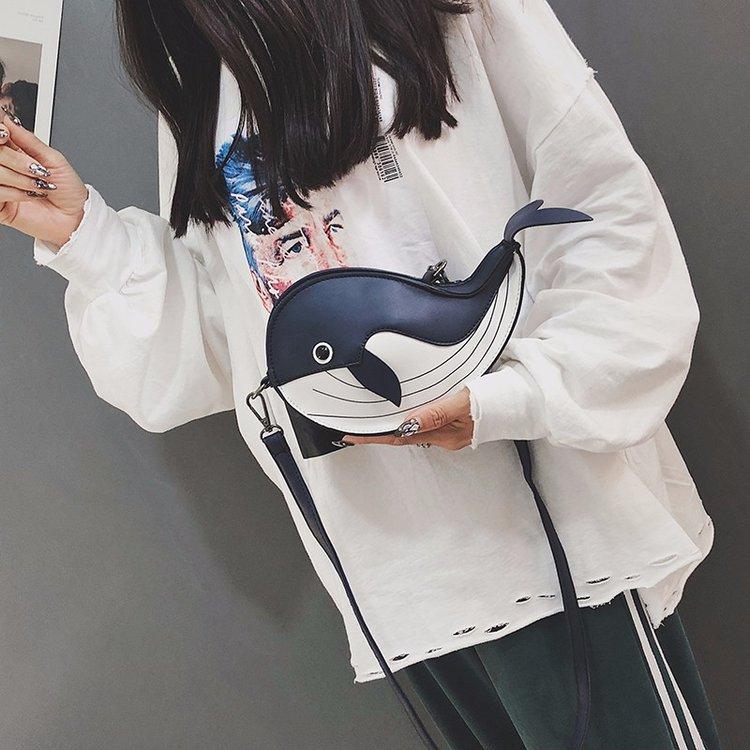 Cute Whale Design Pu Leather Fashion Female Flap Clutch Shoulder Bag Crossbody Mini Messenger Bag For Women Bolsa Drop Shipping